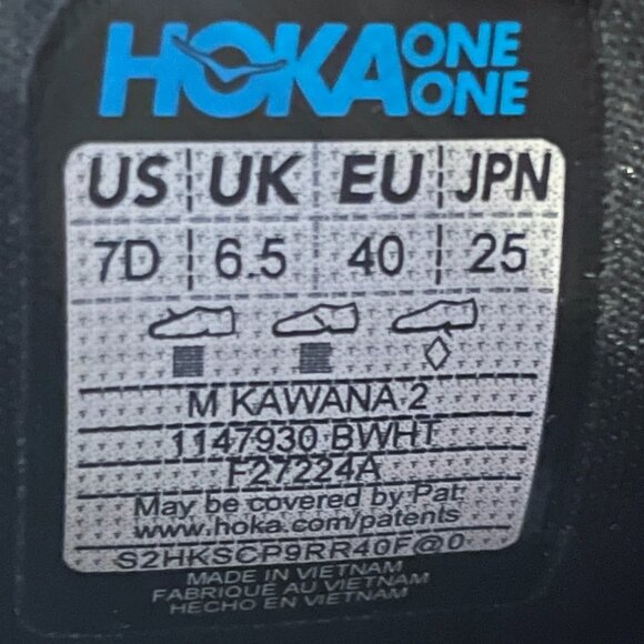 NEW IN BOX Hoka Mens Kawana 2 Running Shoes Sneakers 7 D Black Trainers - Picture 2 of 11